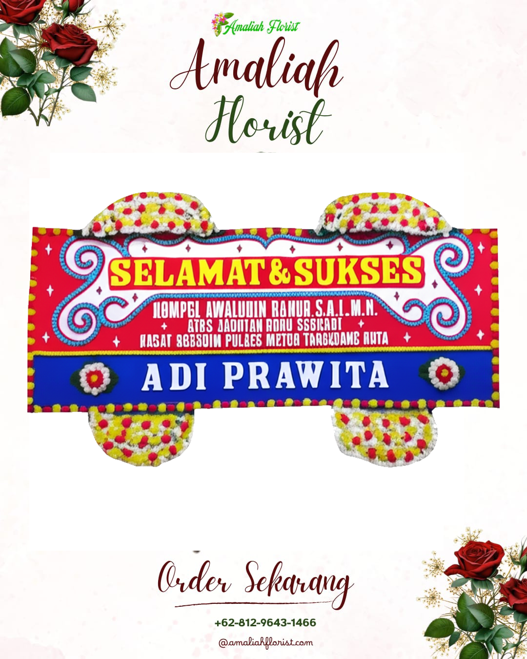 Papan Bunga Ucapan Selamat Maulafa